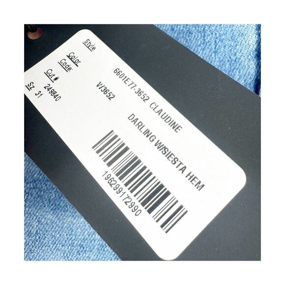 Paige Claudine Darling Wisiesta Hem Slim Boot Cut Jean Denim Blue Size 31 NWT - Picture 15 of 15